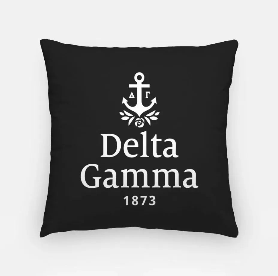 Delta Gamma 18" Traditional Pillow Cover Solid Black Pillow Covers