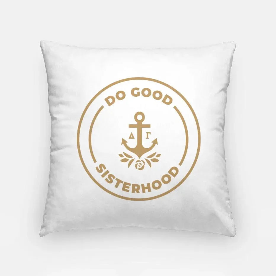 Delta Gamma 18" Throw Pillow Cover - Do Good Sisterhood Gold Pillow Covers