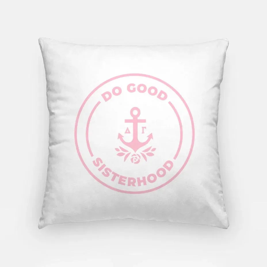 Delta Gamma 18" Throw Pillow Cover - Do Good Sisterhood Pink Pillow Covers
