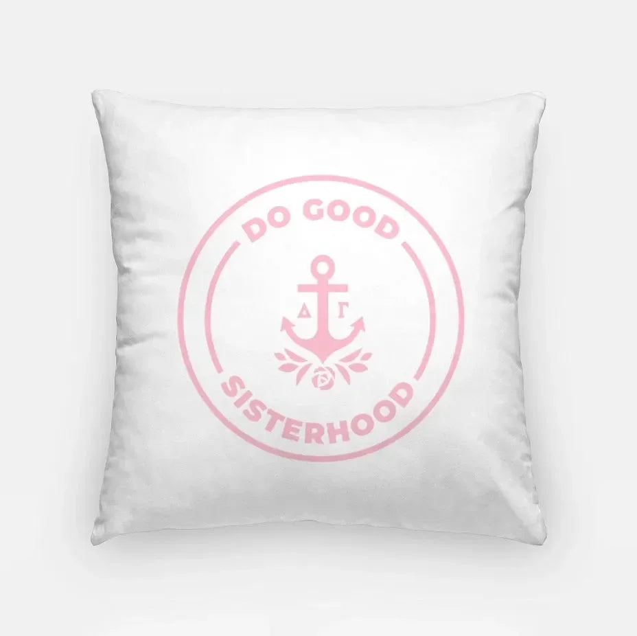 Delta Gamma 18" Throw Pillow Cover - Do Good Sisterhood Pink Pillow Covers