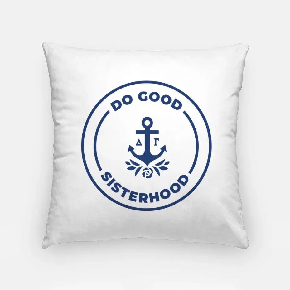 Delta Gamma 18" Throw Pillow Cover - Do Good Sisterhood Navy Pillow Covers