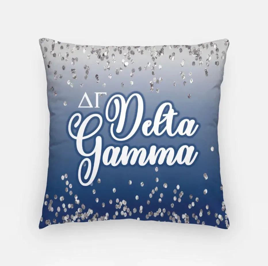 Delta Gamma 18" Throw Pillow Cover - Glitter Navy Pillow Covers