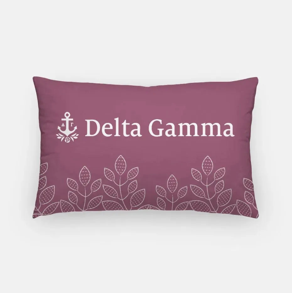 Delta Gamma Floral Lumbar Pillow Cover Hope Rose Pillow Covers