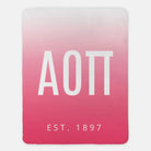 Alpha Omicron Pi XL 60x80 Sherpa Throw Blanket - Gradient Pink Throw Blankets
