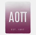 Alpha Omicron Pi XL 60x80 Sherpa Throw Blanket - Gradient Purple Throw Blankets