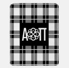 Alpha Omicron Pi XL 60x80 Plaid Sherpa Blanket Black Throw Blankets