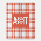 Alpha Omicron Pi XL 60x80 Plaid Sherpa Blanket Coral Throw Blankets