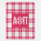 Alpha Omicron Pi XL 60x80 Plaid Sherpa Blanket Pink Throw Blankets