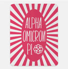 Alpha Omicron Pi XL 60x80 Sherpa Blanket - Starburst Pink Throw Blankets