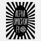 Alpha Omicron Pi XL 60x80 Sherpa Blanket - Starburst Black Throw Blankets