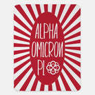 Alpha Omicron Pi XL 60x80 Sherpa Blanket - Starburst Cardinal Throw Blankets