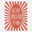 Alpha Omicron Pi XL 60x80 Sherpa Blanket - Starburst Coral Throw Blankets