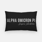 Alpha Omicron Pi Traditional Lumbar Throw Pillow Cover Black Pillow Covers