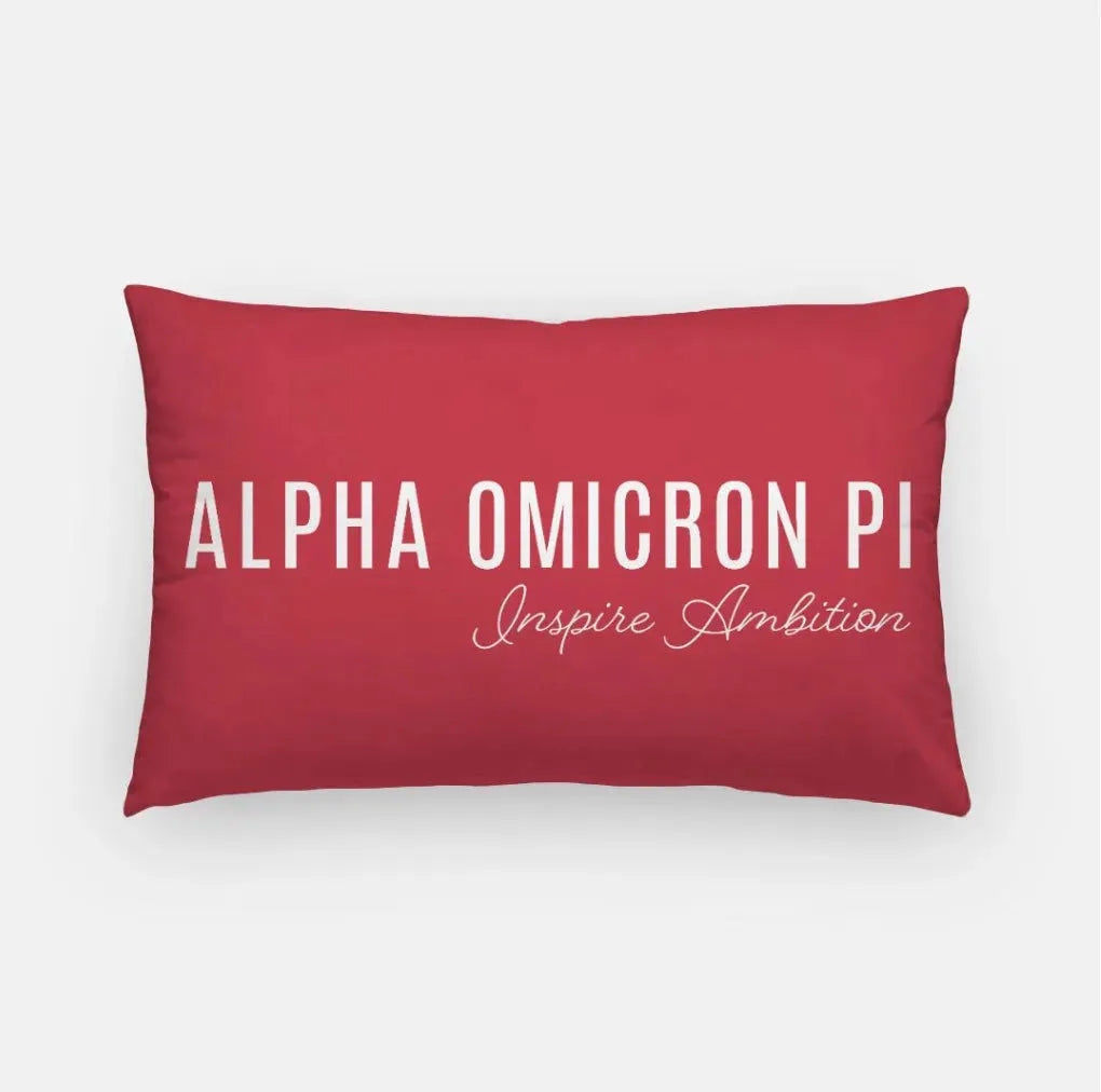 Alpha Omicron Pi Traditional Lumbar Throw Pillow Cover Cardinal Pillow Covers