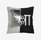 Alpha Omicron Pi Sequin Throw Pillow Cover Black Silver Pillow Covers