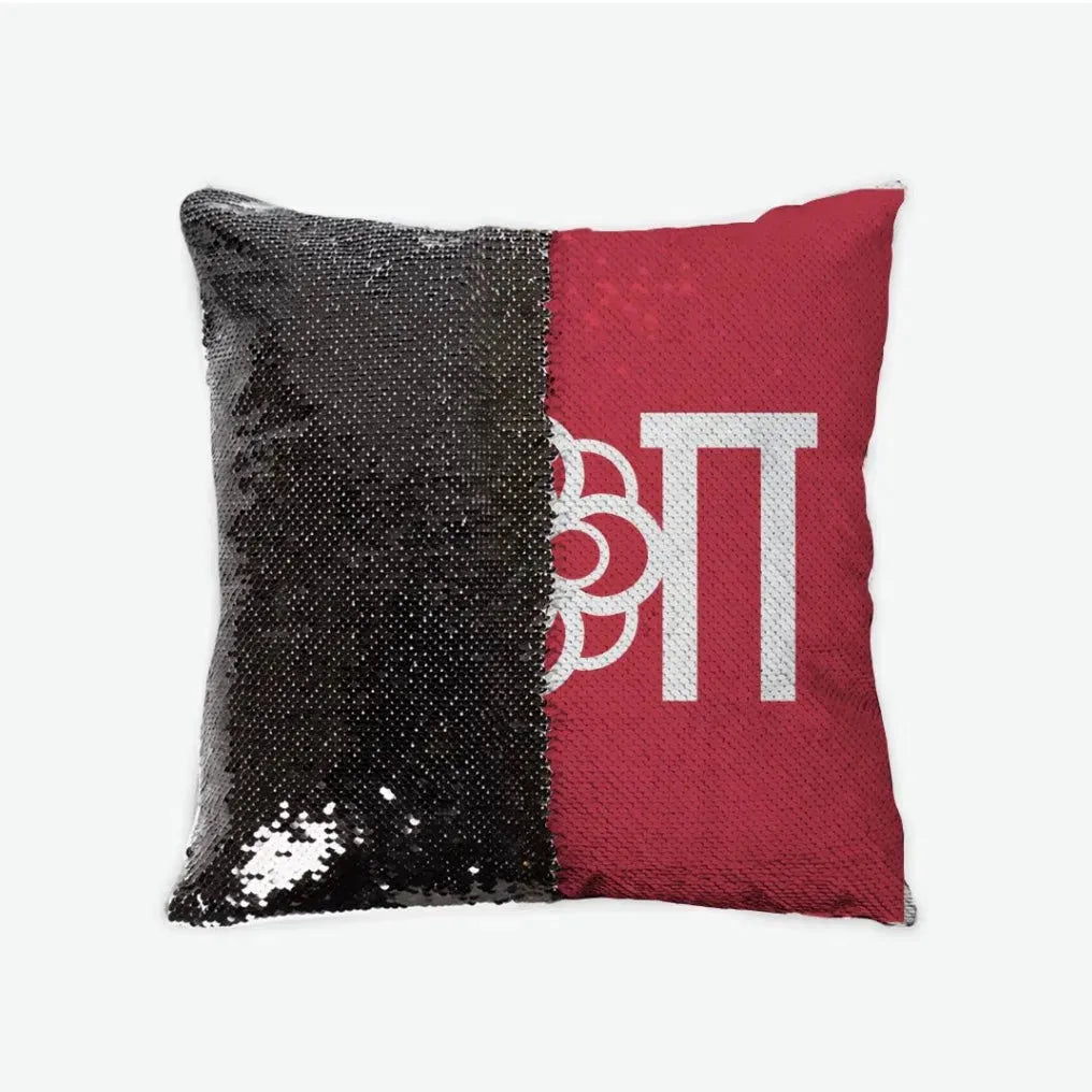 Alpha Omicron Pi Sequin Throw Pillow Cover Cardinal Black Pillow Covers