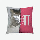 Alpha Omicron Pi Sequin Throw Pillow Cover Pink Silver Pillow Covers