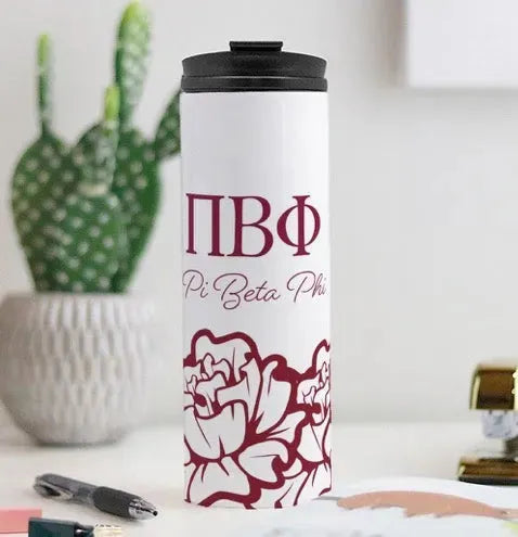 Pi Beta Phi Carnation Thermal Tumbler 16 oz. Drinkware