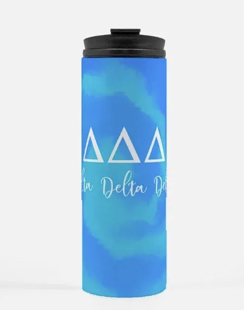 Tri Delta Thermal Tumbler - Blue Swirl 16 oz. Drinkware
