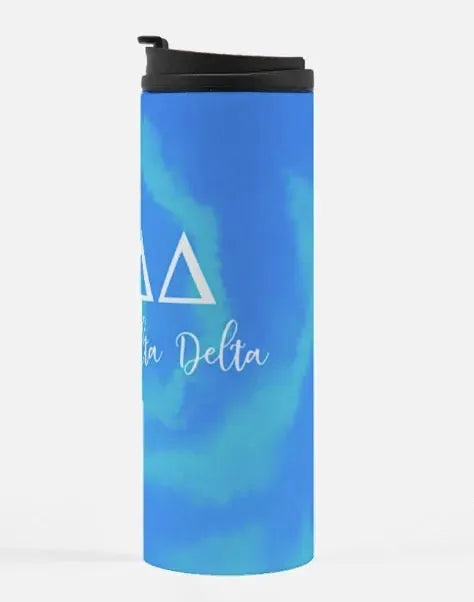 Tri Delta Thermal Tumbler - Blue Swirl 16 oz. Drinkware