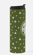 Alpha Chi Omega Thermal Tumbler - Monogram Stars Olive 16 oz. Drinkware