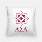 Alpha Sigma Alpha 18" Throw Pillow Cover - Logomark Greek Letters White Pillow Covers