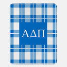 Alpha Delta Pi XL 60x80 Plaid Sherpa Throw Blanket Azure Throw Blankets