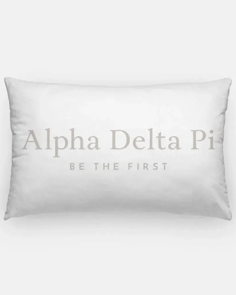 Alpha Delta Pi Lumbar Pillow Cover - Traditional White Sand Pillow Covers