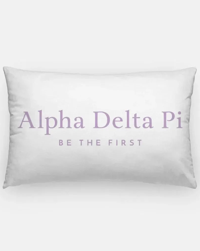 Alpha Delta Pi Lumbar Pillow Cover - Traditional White Violet Pillow Covers