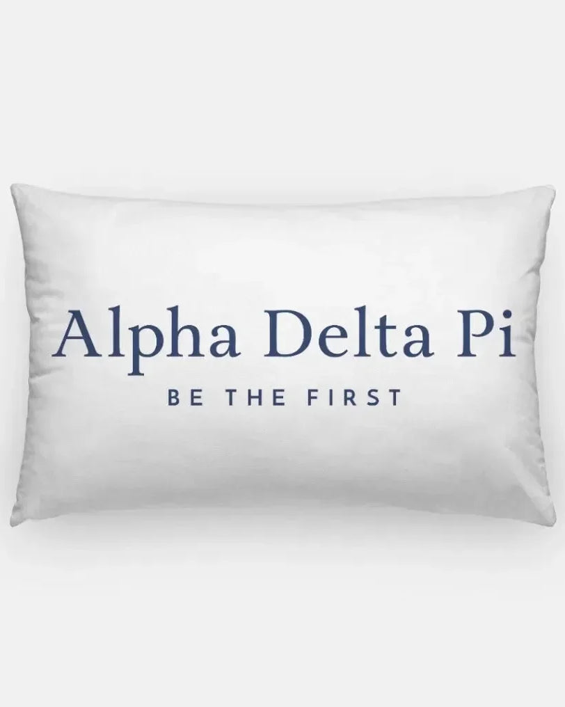 Alpha Delta Pi Lumbar Pillow Cover - Traditional White Midnight Pillow Covers