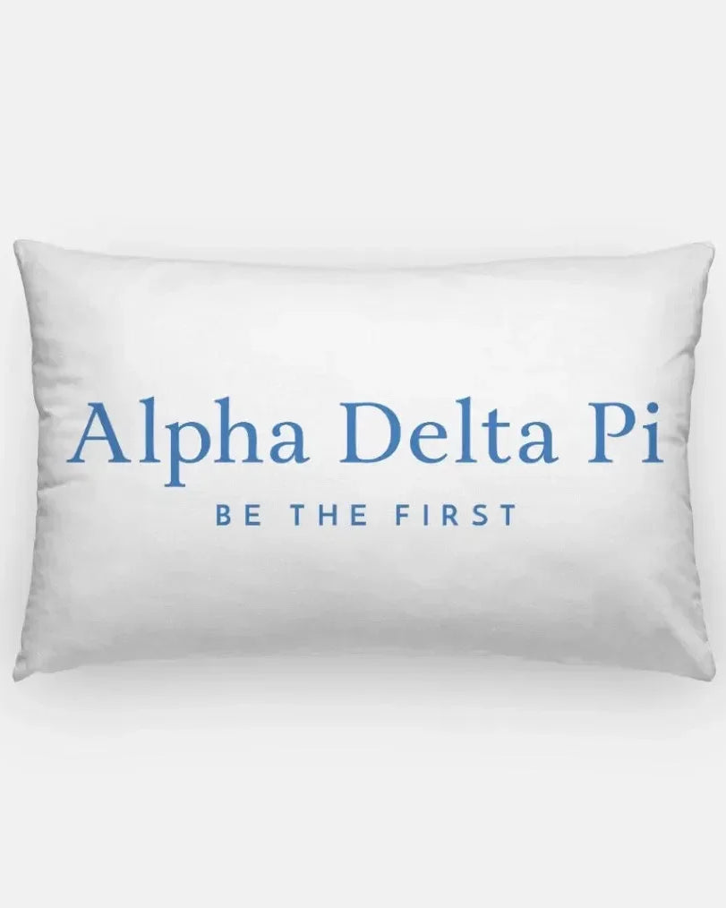 Alpha Delta Pi Lumbar Pillow Cover - Traditional White Azure Pillow Covers