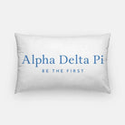 Alpha Delta Pi Lumbar Pillow Cover - Traditional White Azure Pillow Covers