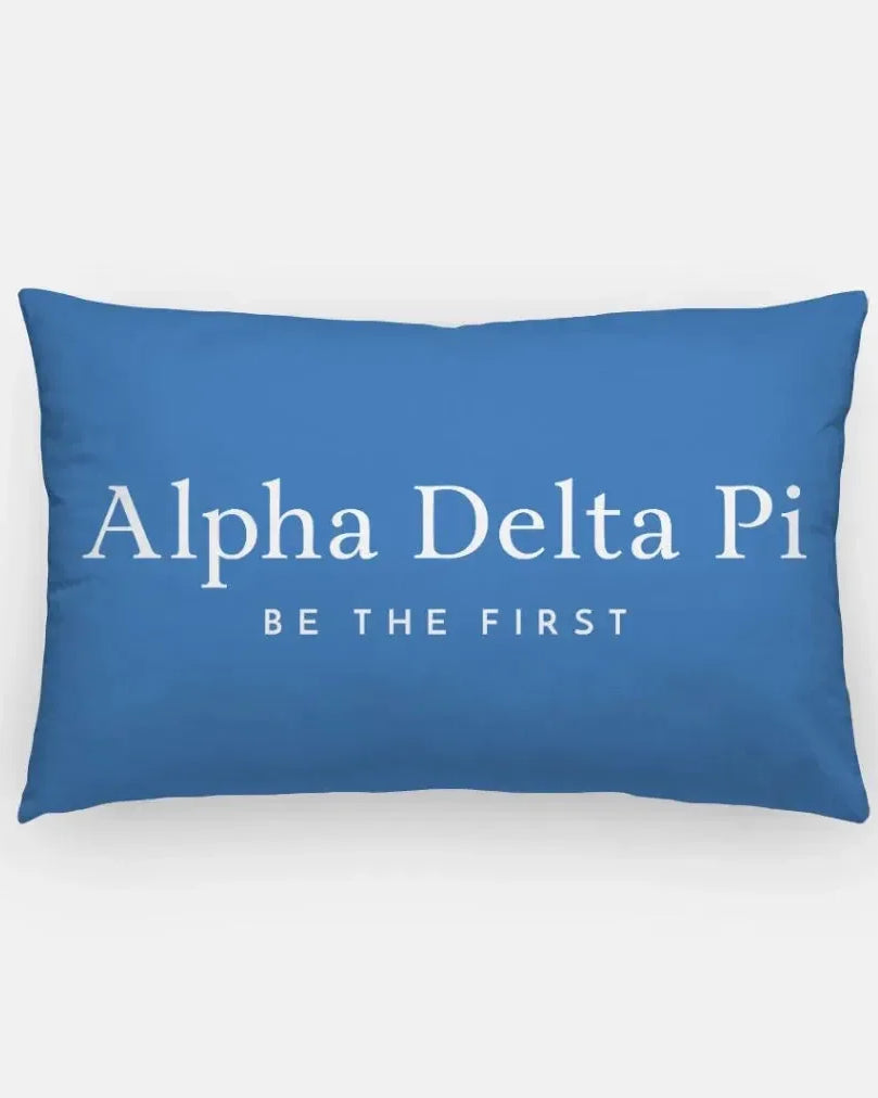 Alpha Delta Pi Lumbar Pillow Cover - Traditional Azure Pillow Covers