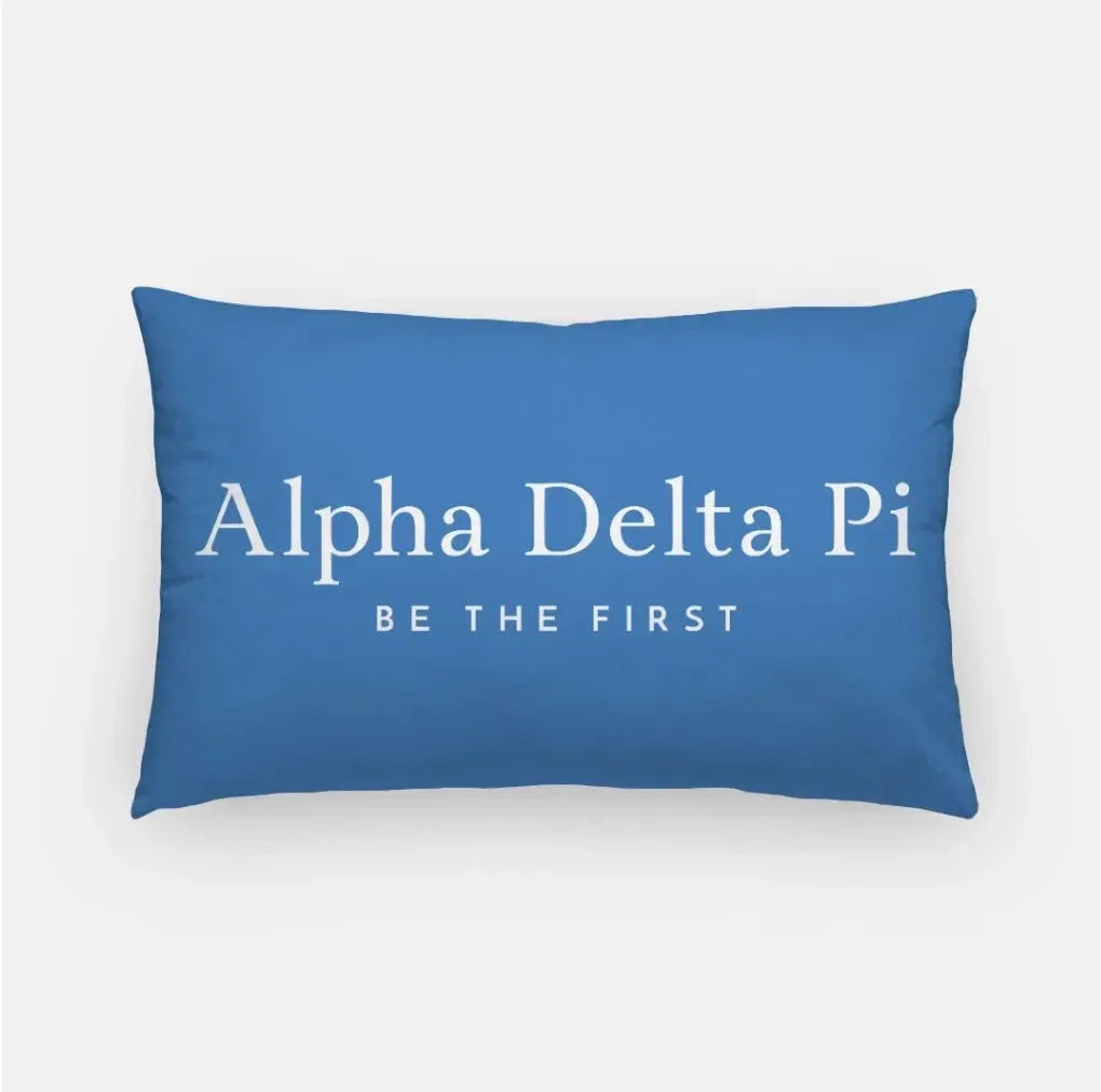 Alpha Delta Pi Lumbar Pillow Cover - Traditional Azure Pillow Covers