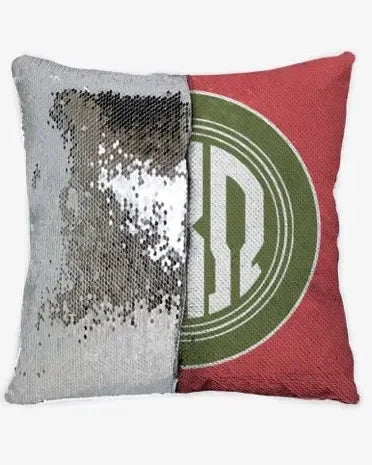 Alpha Chi Omega Monogram Sequin Pillow Cover Silver Pillow Covers