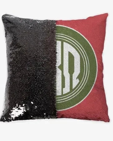 Alpha Chi Omega Monogram Sequin Pillow Cover Black Pillow Covers