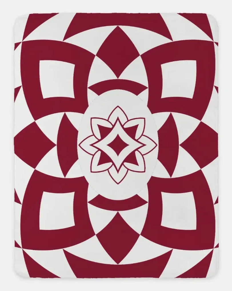 Alpha Sigma Alpha XL 60x80 Sherpa Throw Blanket - Tribal Crimson Throw Blankets