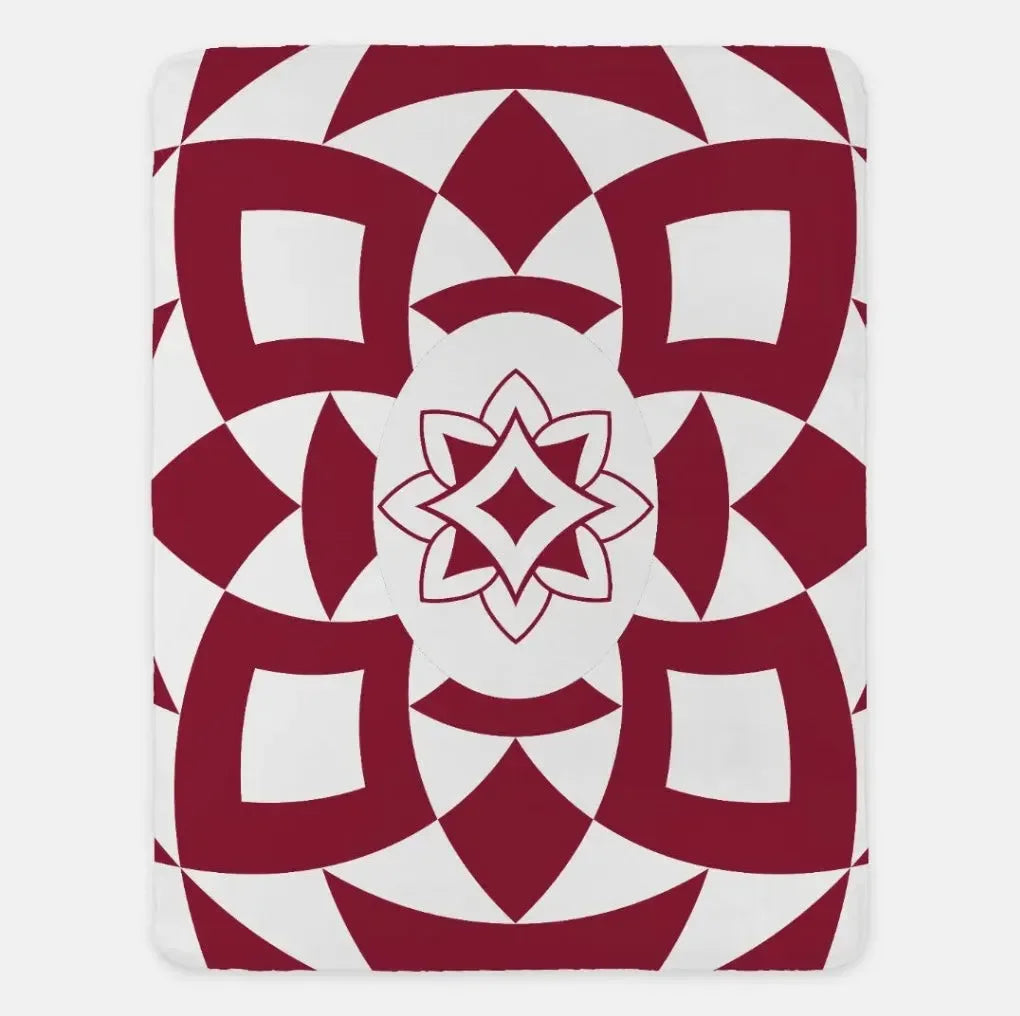 Alpha Sigma Alpha XL 60x80 Sherpa Throw Blanket - Tribal Crimson Throw Blankets