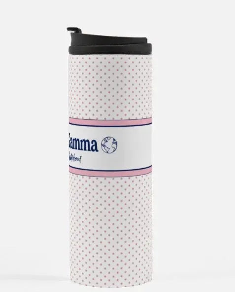 Delta Gamma Pink Polka Dot Thermal Tumbler 16 oz. Drinkware