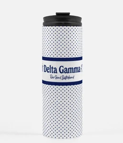 Delta Gamma Navy Polka Dot Thermal Tumbler 16 oz. Drinkware