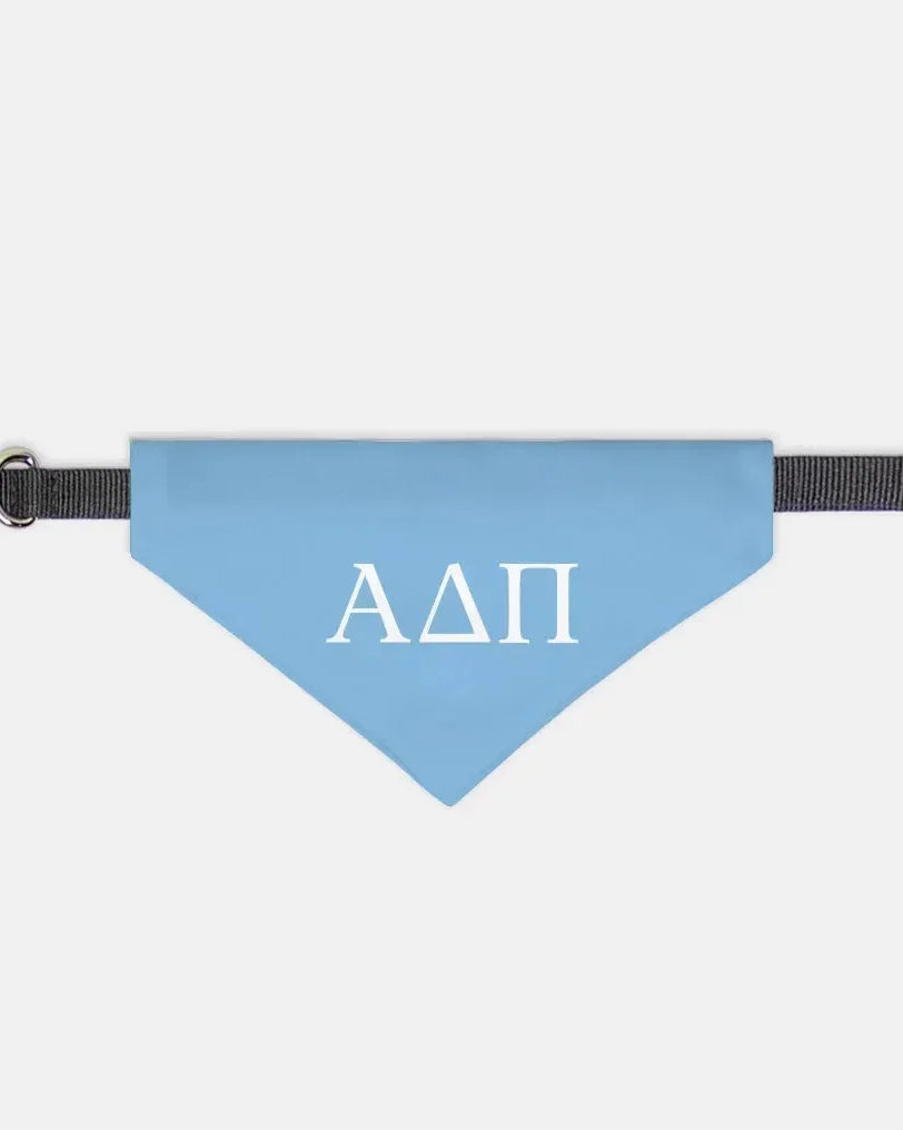 Alpha Delta Pi Pet Bandana - Greek Letters Adelphean Blue Small Pet Bandanas