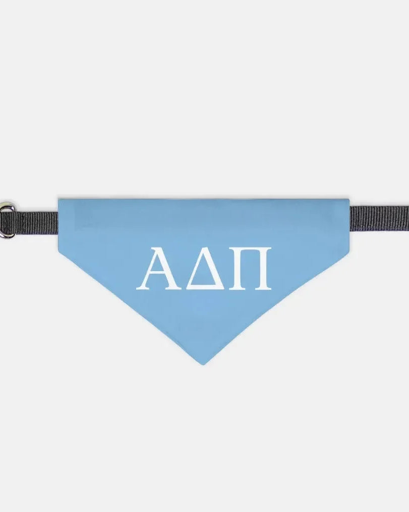 Alpha Delta Pi Pet Bandana - Greek Letters Adelphean Blue Medium Pet Bandanas