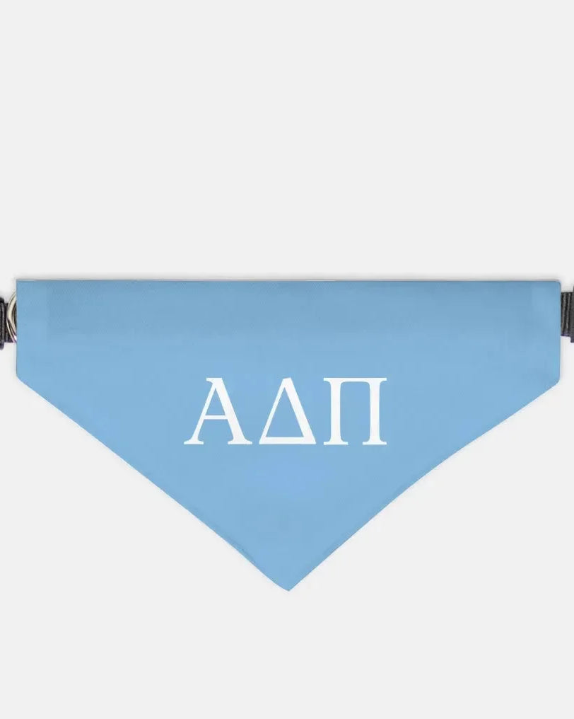 Alpha Delta Pi Pet Bandana - Greek Letters Adelphean Blue Large Pet Bandanas
