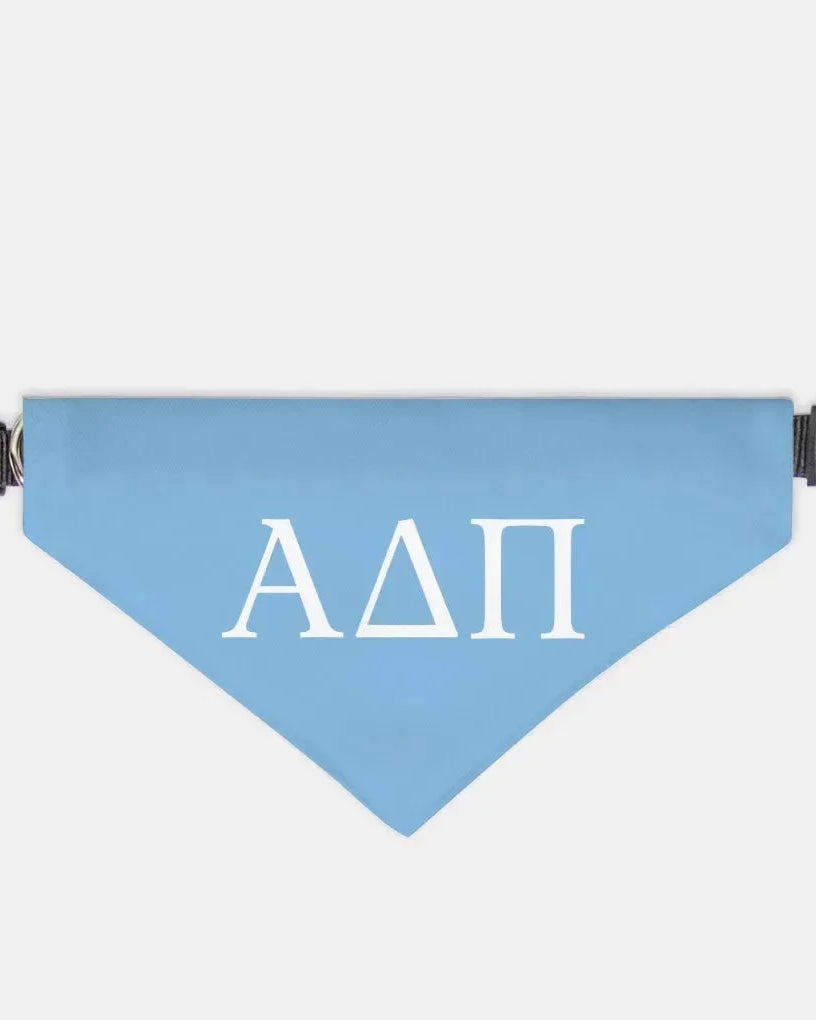 Alpha Delta Pi Pet Bandana - Greek Letters Adelphean Blue XL Pet Bandanas