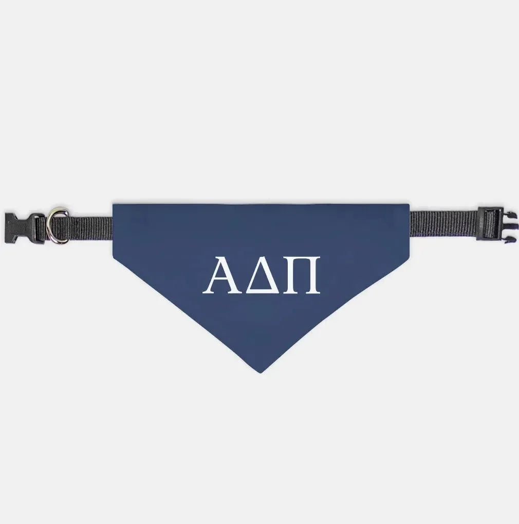 Alpha Delta Pi Pet Bandana - Greek Letters Midnight Small Pet Bandanas - Campus Greek Fit