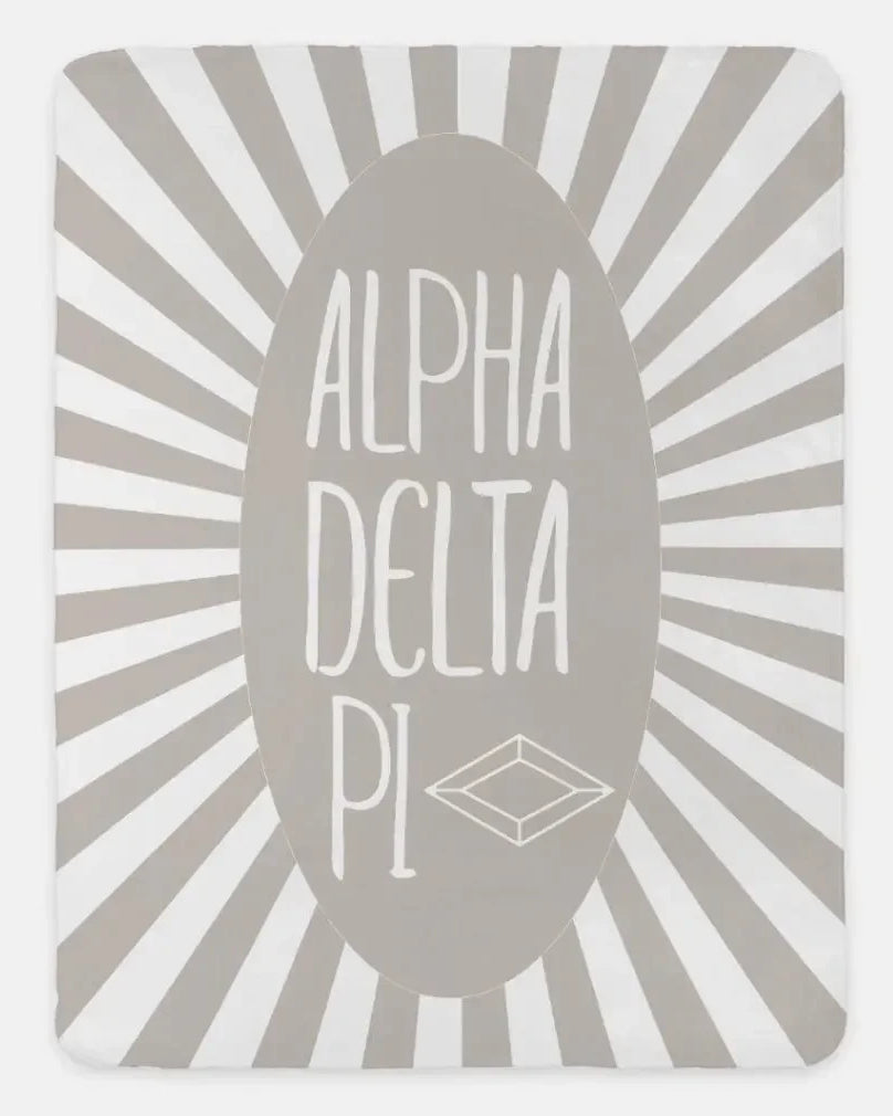 Alpha Delta Pi XL 60x80 Sherpa Throw Blanket - Starburst Sand Throw Blankets