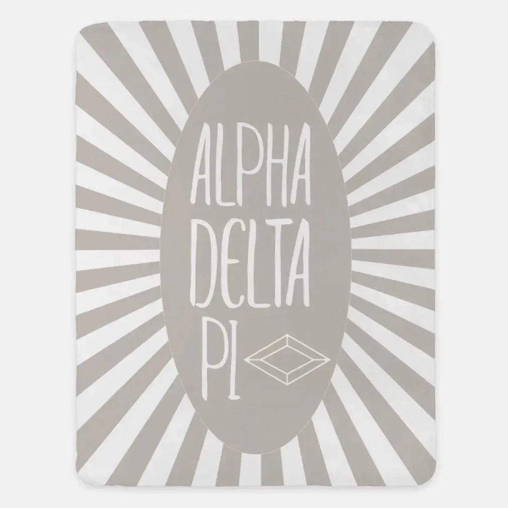 Alpha Delta Pi XL 60x80 Sherpa Throw Blanket - Starburst Sand Throw Blankets