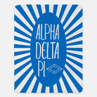 Alpha Delta Pi XL 60x80 Sherpa Throw Blanket - Starburst Azure Throw Blankets
