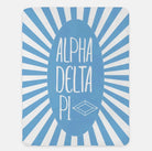Alpha Delta Pi XL 60x80 Sherpa Throw Blanket - Starburst Adelphean Blue Throw Blankets