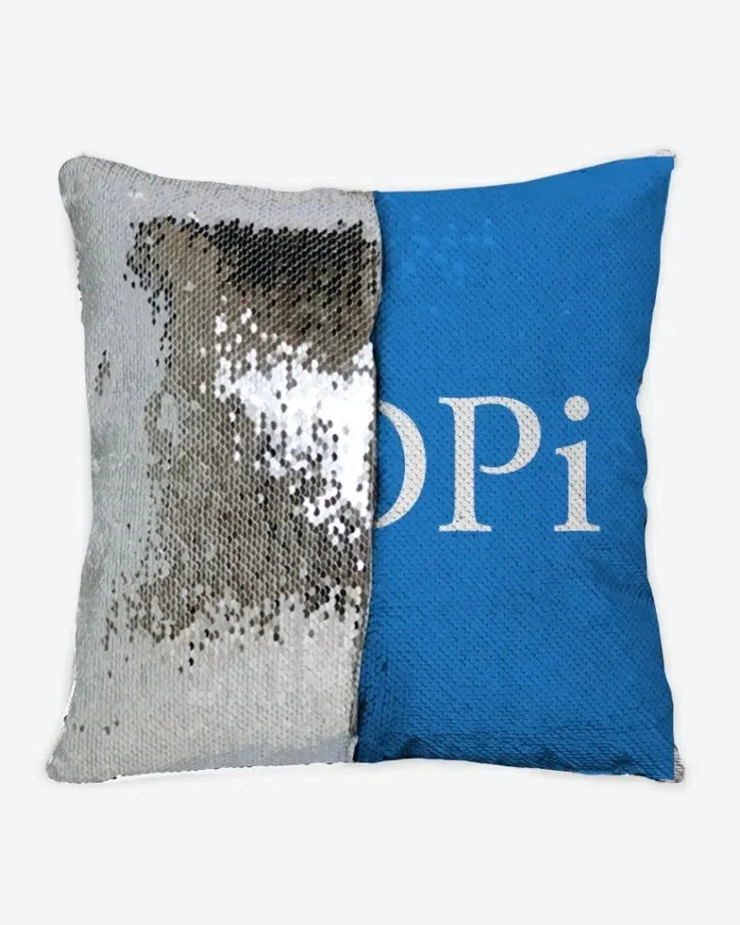 ADPi Sequin Pillow Cover Azure Silver Pillow Covers